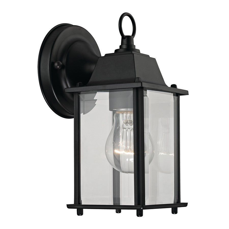 Atlas Lighting Cotswold 5'' High 1Lt Outdoor Sconce, Black/Clear