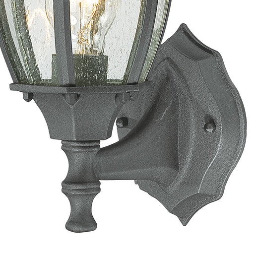 Atlas Lighting Covington 14.25''H 1Lt Outdoor Sconce, Black/Clear