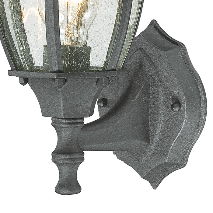 Atlas Lighting Covington 14.25''H 1Lt Outdoor Sconce, Black/Clear