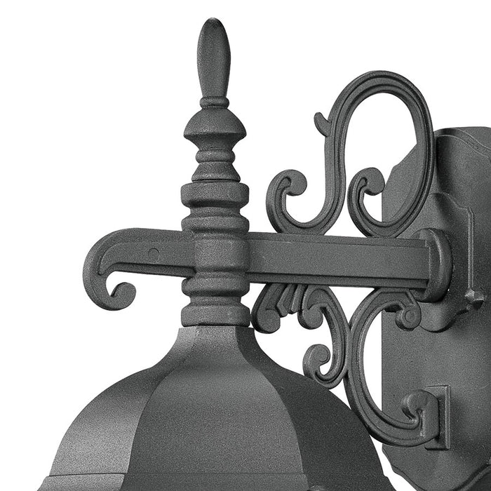 Atlas Lighting Covington 16'' High 1Lt Outdoor Sconce, Black/Clear