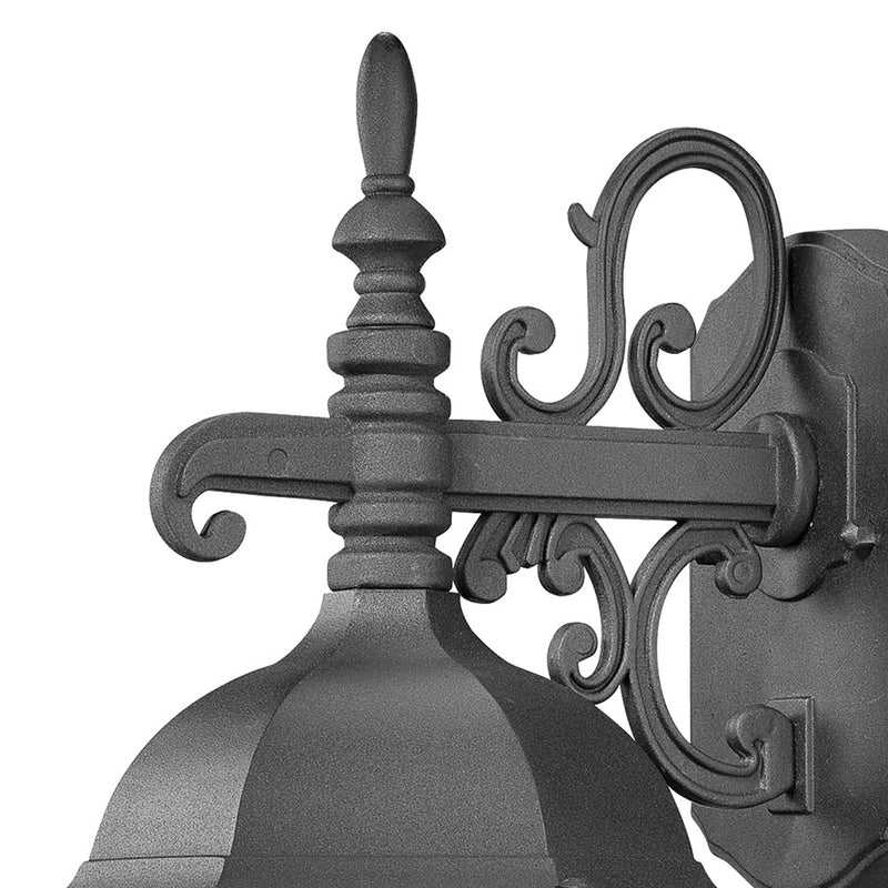 Atlas Lighting Covington 16in 1-Light Outdoor Sconce | Traditional Black and Clear Seeded Glass | Porch & Entryway | 8 x 9 x 16 in | Model OL11106-BK