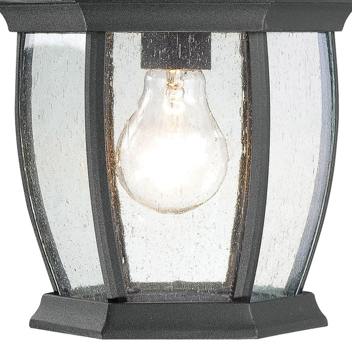 Atlas Lighting Covington 16'' High 1Lt Outdoor Sconce, Black/Clear