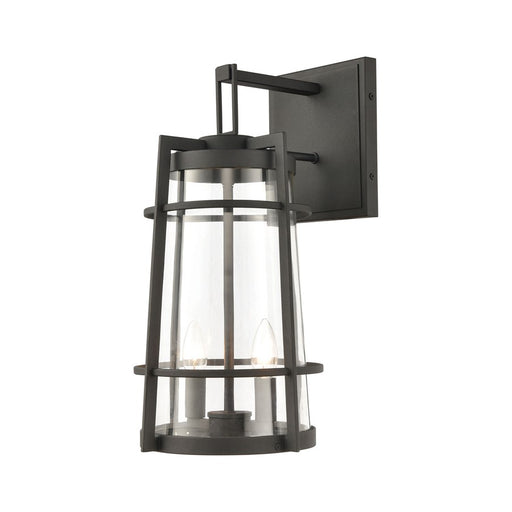 Atlas Lighting Crofton 19'' High 2Lt Outdoor Sconce, Charcoal/Clear - OL11110-BK
