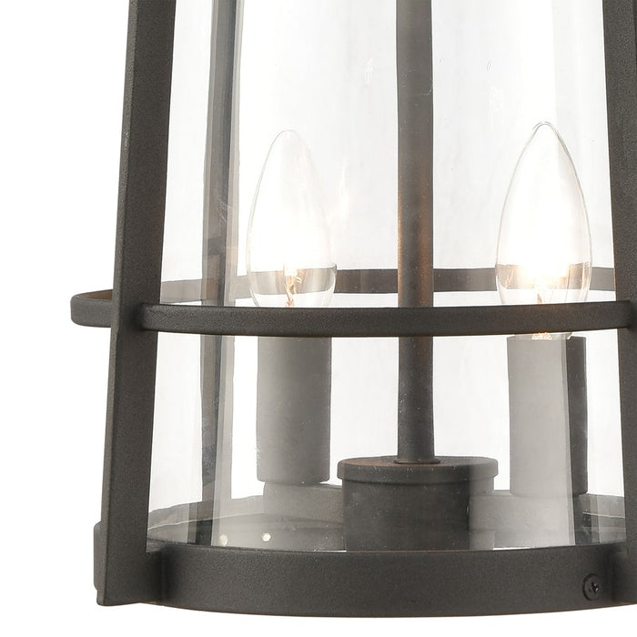 Atlas Lighting Crofton 19'' High 2Lt Outdoor Sconce, Charcoal/Clear