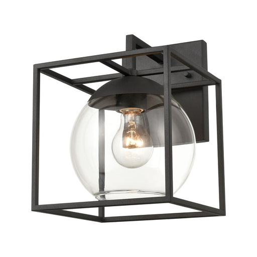 Atlas Lighting Cubed 11'' High 1Lt Outdoor Sconce, Charcoal/Clear