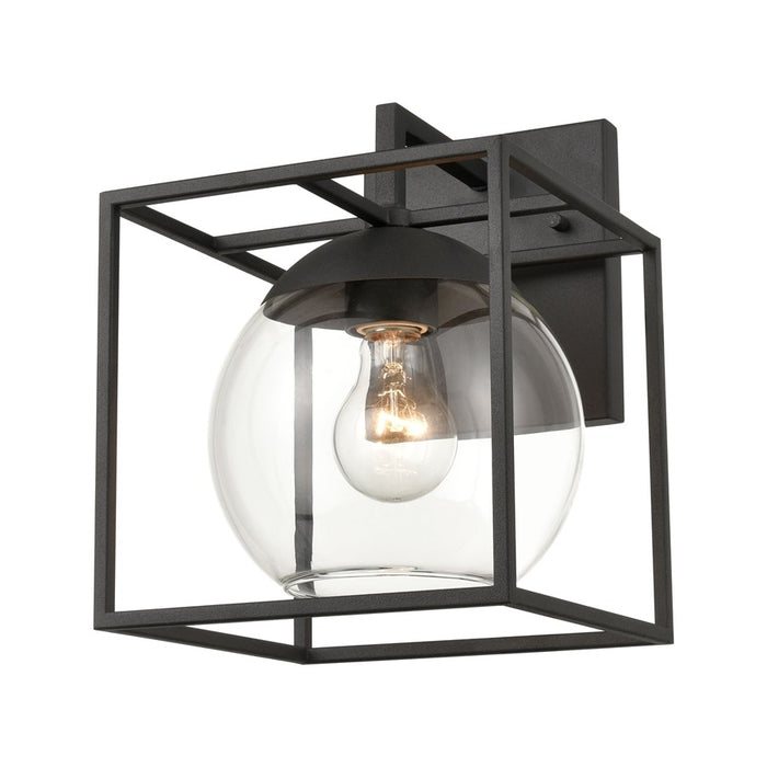 Atlas Lighting Cubed 11'' High 1Lt Outdoor Sconce, Charcoal/Clear