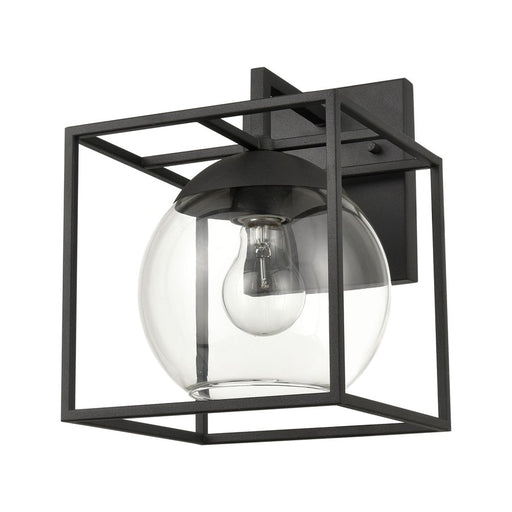Atlas Lighting Cubed 11'' High 1Lt Outdoor Sconce, Charcoal/Clear