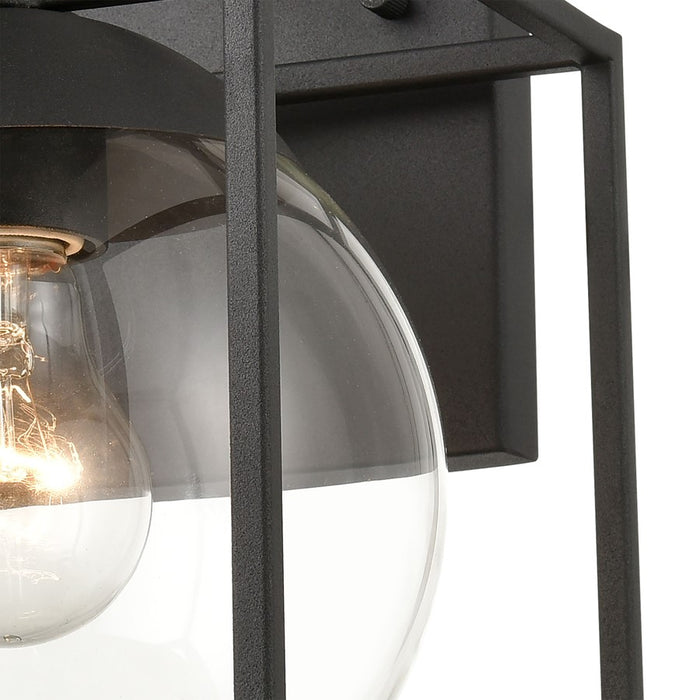 Atlas Lighting Cubed 11'' High 1Lt Outdoor Sconce, Charcoal/Clear