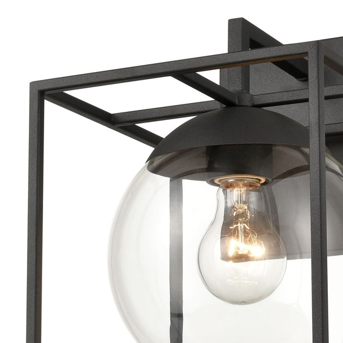 Atlas Lighting Cubed 11'' High 1Lt Outdoor Sconce, Charcoal/Clear