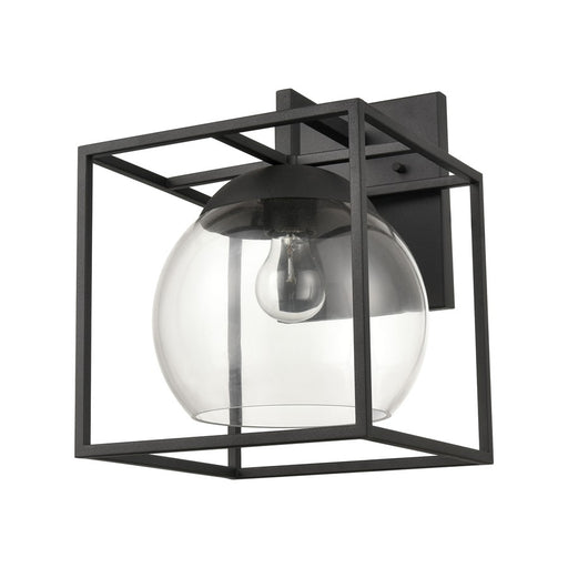 Atlas Lighting Cubed 13'' High 1Lt Outdoor Sconce, Charcoal/Clear