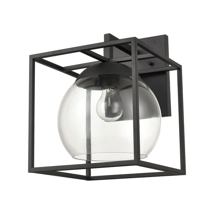 Atlas Lighting Cubed 13'' High 1Lt Outdoor Sconce, Charcoal/Clear