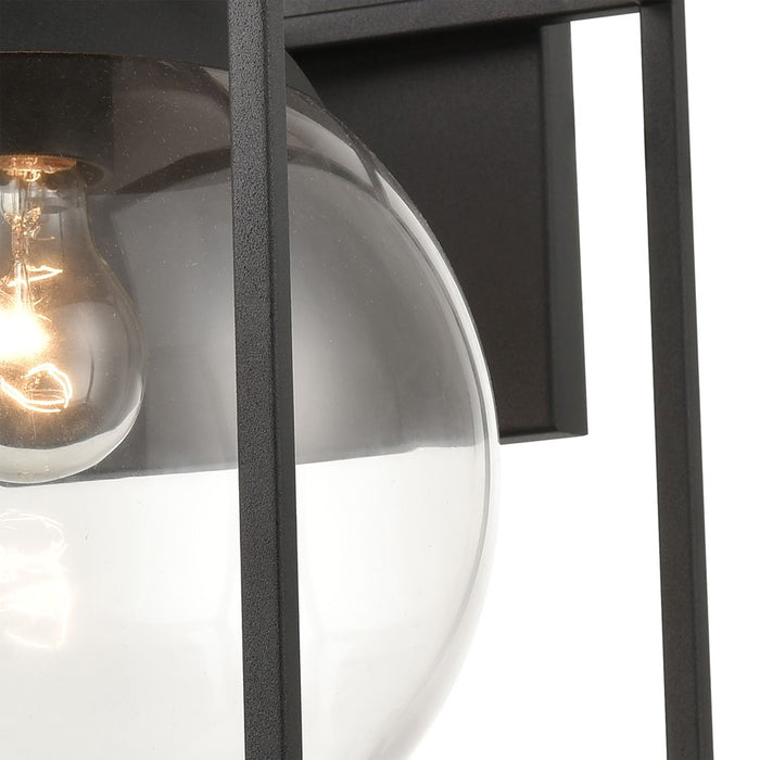 Atlas Lighting Cubed 13'' High 1Lt Outdoor Sconce, Charcoal/Clear
