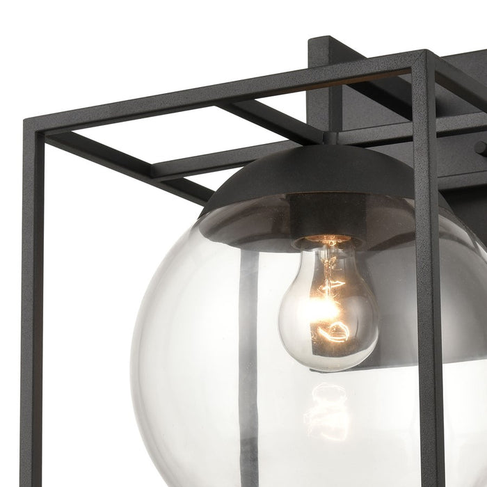 Atlas Lighting Cubed 13'' High 1Lt Outdoor Sconce, Charcoal/Clear