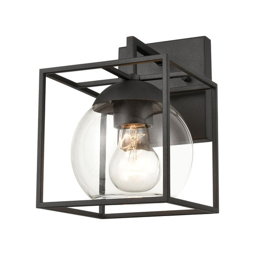 Atlas Lighting Cubed 9'' High 1Lt Outdoor Sconce, Charcoal/Clear