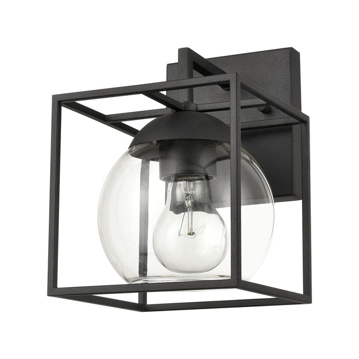 Atlas Lighting Cubed 9'' High 1Lt Outdoor Sconce, Charcoal/Clear