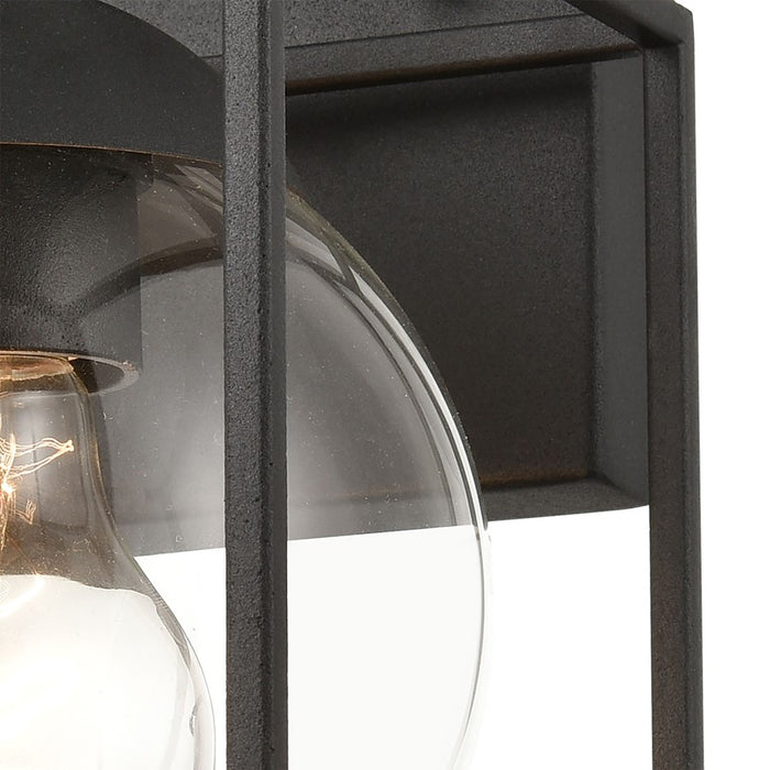 Atlas Lighting Cubed 9'' High 1Lt Outdoor Sconce, Charcoal/Clear