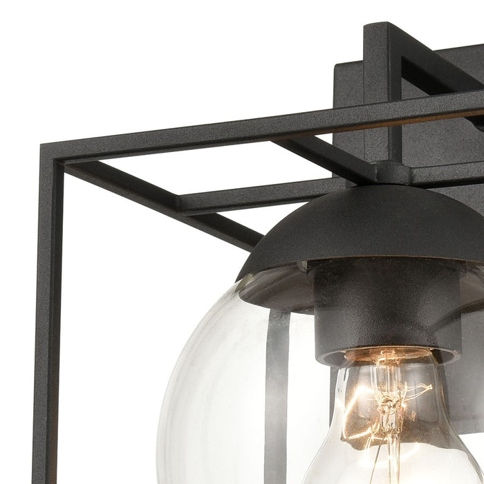 Atlas Lighting Cubed 9'' High 1Lt Outdoor Sconce, Charcoal/Clear