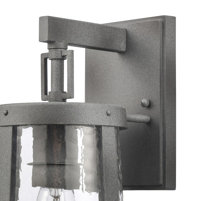 Atlas Lighting Dakota 14'' High 1Lt Outdoor Sconce, Zinc/Clear