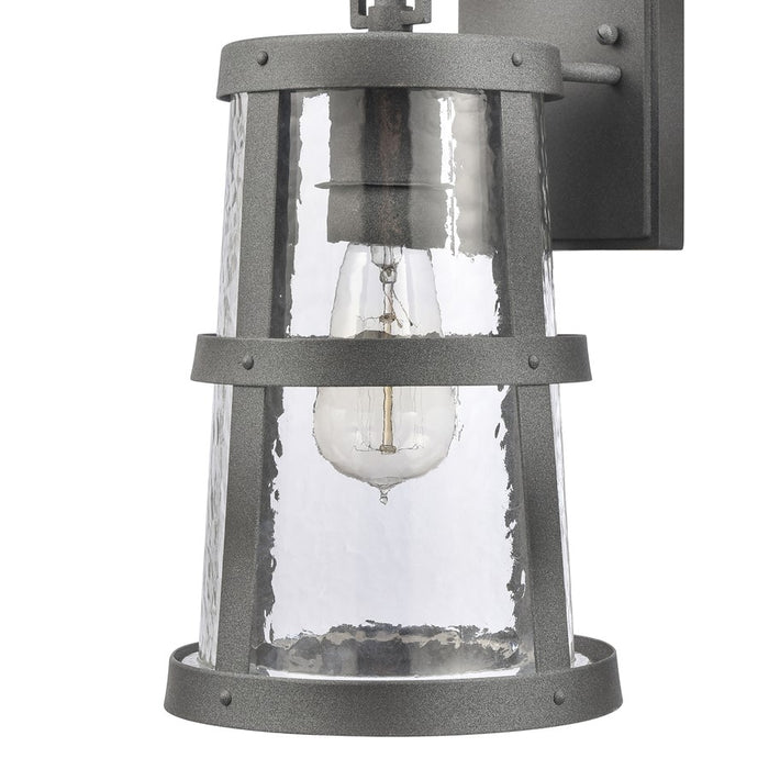 Atlas Lighting Dakota 14'' High 1Lt Outdoor Sconce, Zinc/Clear