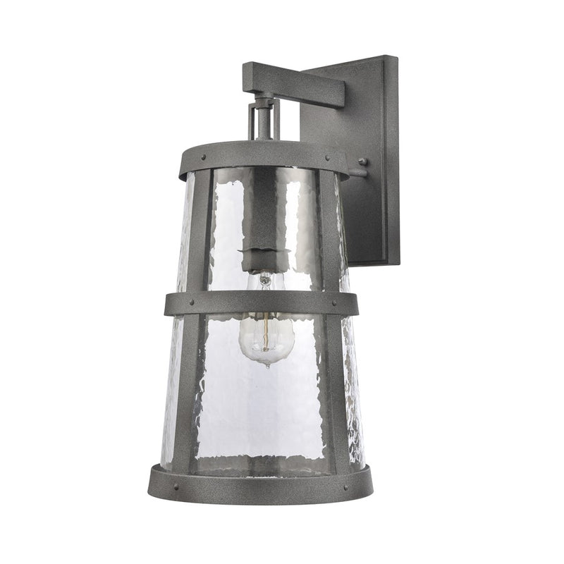 Atlas Lighting Dakota 18'' High 1Lt Outdoor Sconce, Zinc/Clear