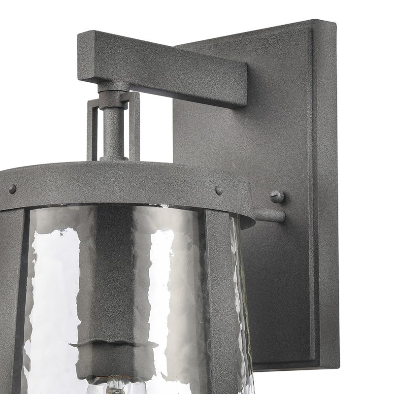 Atlas Lighting Dakota 18'' High 1Lt Outdoor Sconce, Zinc/Clear