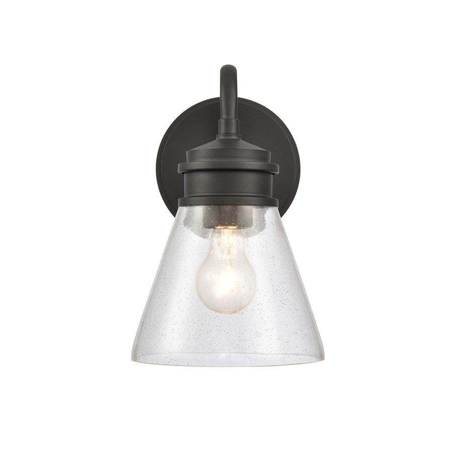 Atlas Lighting Dovas 11.5'' High 1Lt Outdoor Sconce, Black/Clear