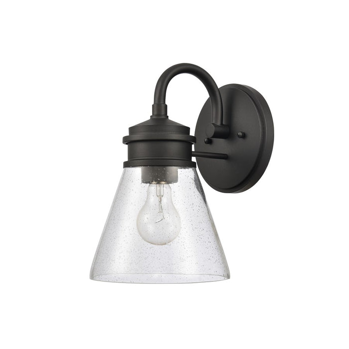 Atlas Lighting Dovas 11.5'' High 1Lt Outdoor Sconce, Black/Clear