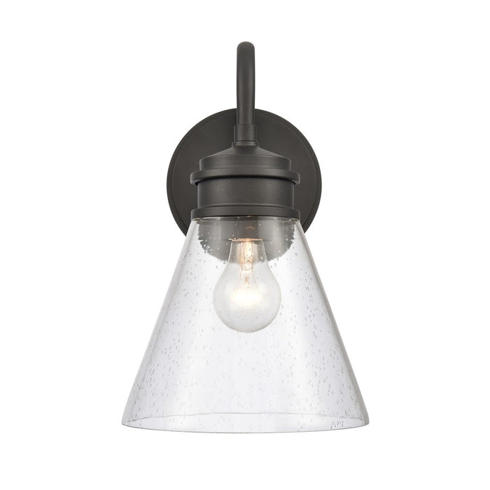 Atlas Lighting Dovas 13.5'' High 1Lt Outdoor Sconce, Black/Clear