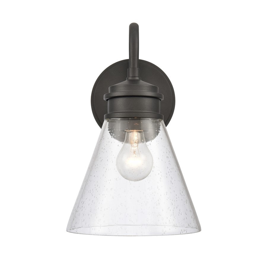 Atlas Lighting Dovas 13.5'' High 1Lt Outdoor Sconce, Black/Clear