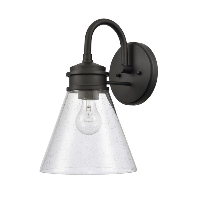 Atlas Lighting Dovas 13.5'' High 1Lt Outdoor Sconce, Black/Clear