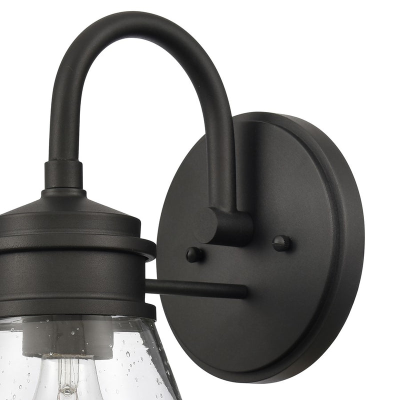 Atlas Lighting Dovas 13.5'' High 1Lt Outdoor Sconce, Black/Clear