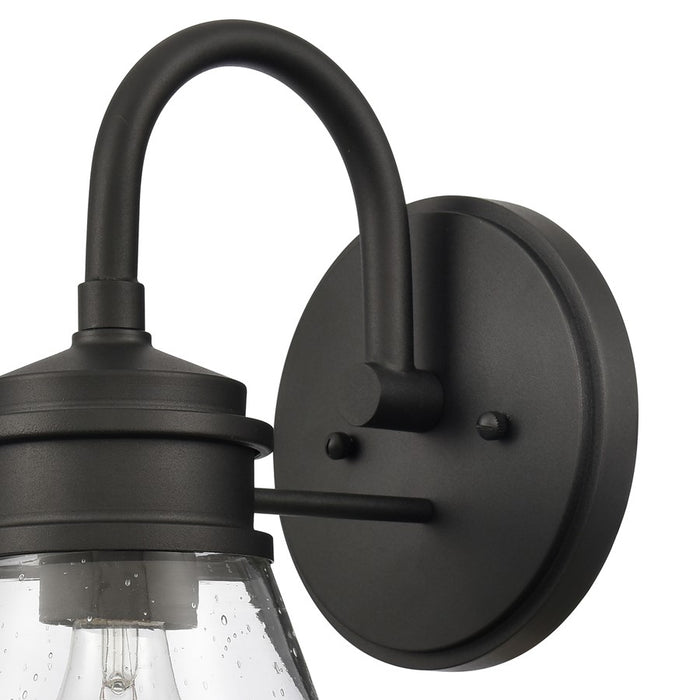 Atlas Lighting Dovas 13.5'' High 1Lt Outdoor Sconce, Black/Clear