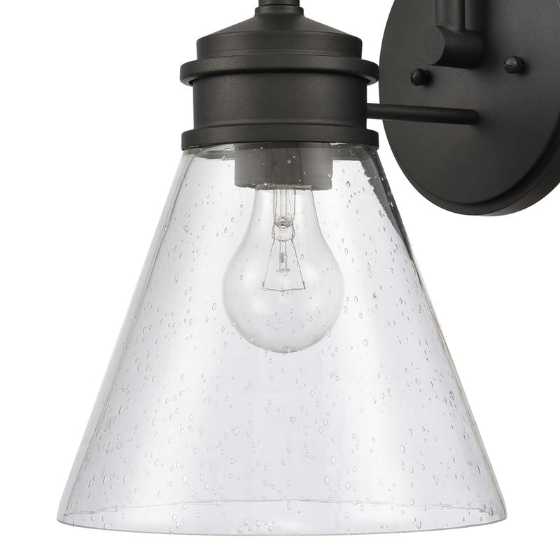 Atlas Lighting Dovas 13.5'' High 1Lt Outdoor Sconce, Black/Clear