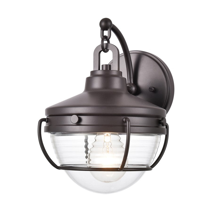 Atlas Lighting Eastport 10'' High 1Lt Outdoor Sconce, Bronze/Clear
