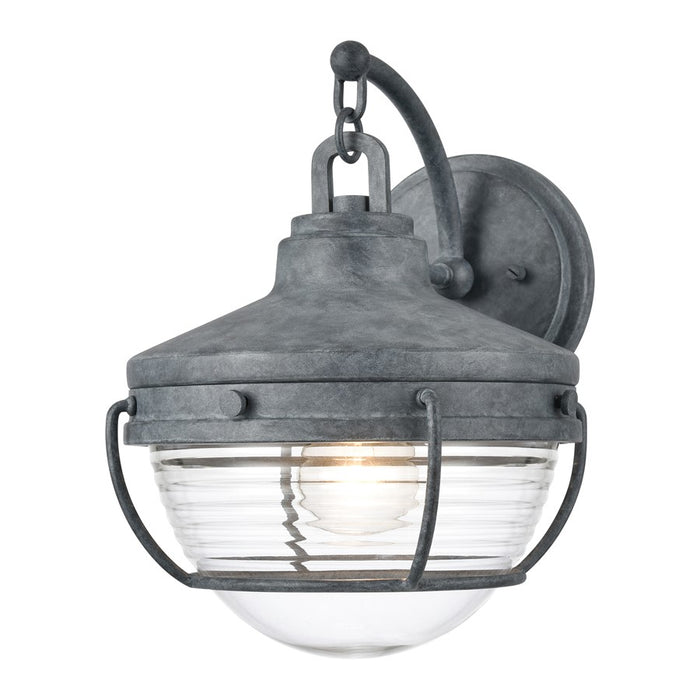 Atlas Lighting Eastport 12''H 1Lt Outdoor Sconce, Aged Zinc/Clear - OL11131-GY