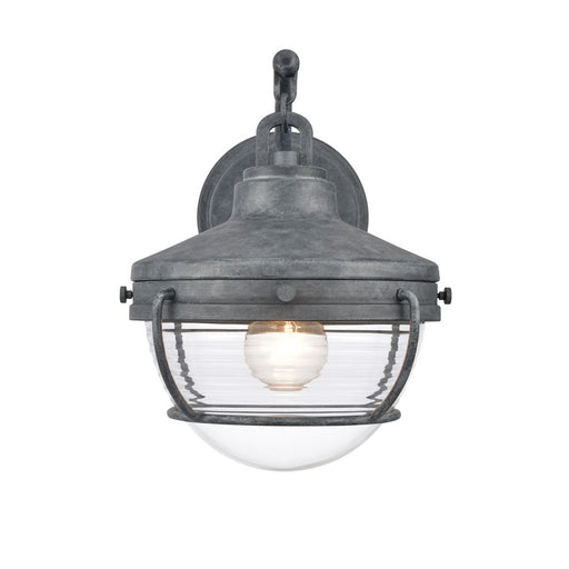 Atlas Lighting Eastport 12''H 1Lt Outdoor Sconce, Aged Zinc/Clear