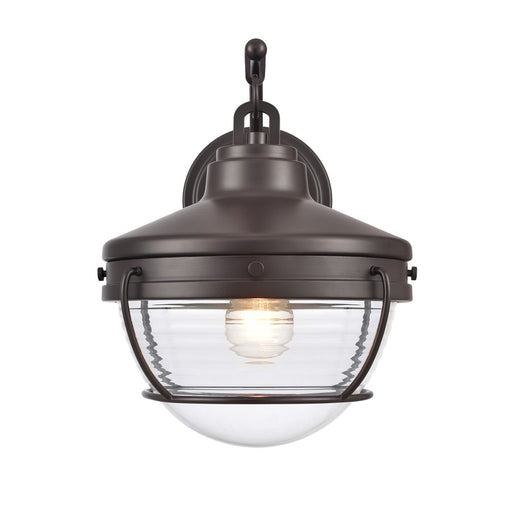 Atlas Lighting Eastport 14'' High 1Lt Outdoor Sconce, Bronze/Clear