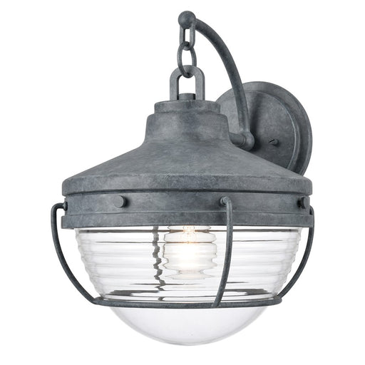 Atlas Lighting Eastport 14''H 1Lt Outdoor Sconce, Aged Zinc/Clear - OL11133-GY