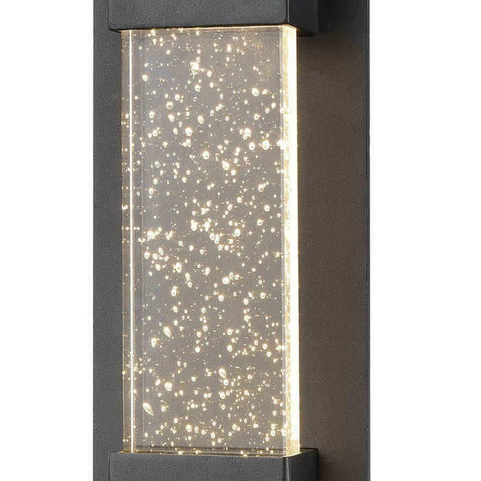 Atlas Lighting Emode 14''H 1Lt Outdoor Sconce, Matte Black/Clear