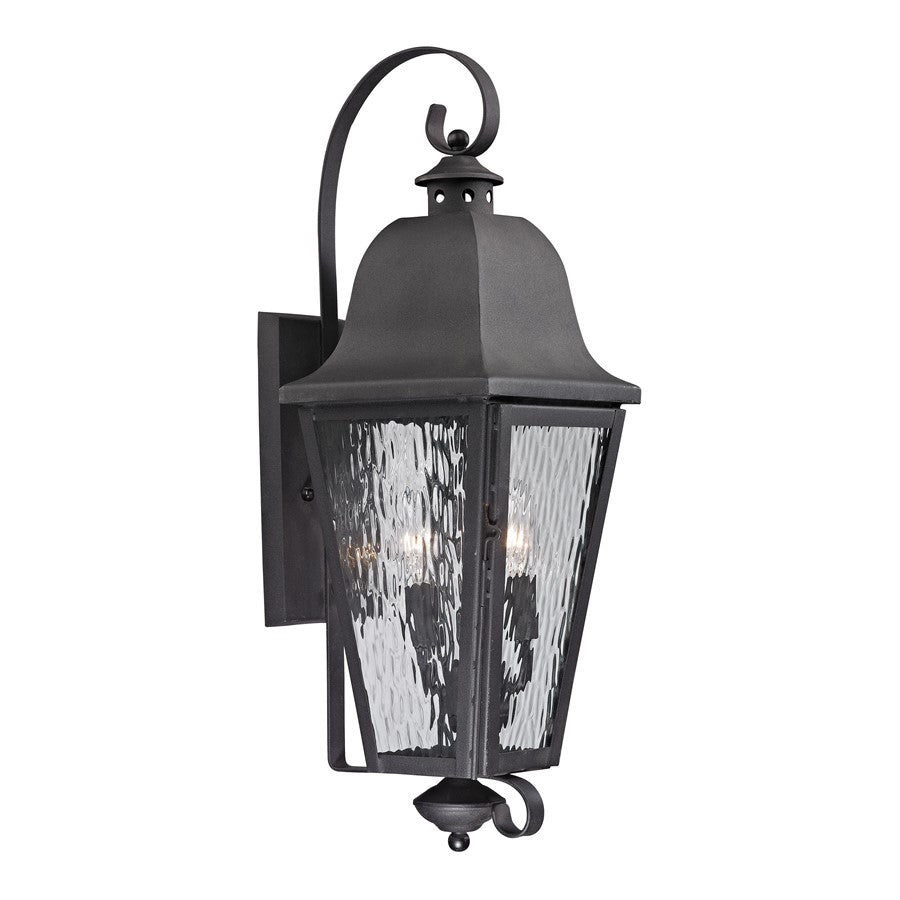 Atlas Lighting Forged Brookridge 30''H 3Lt Outdoor Sconce, Charcoal