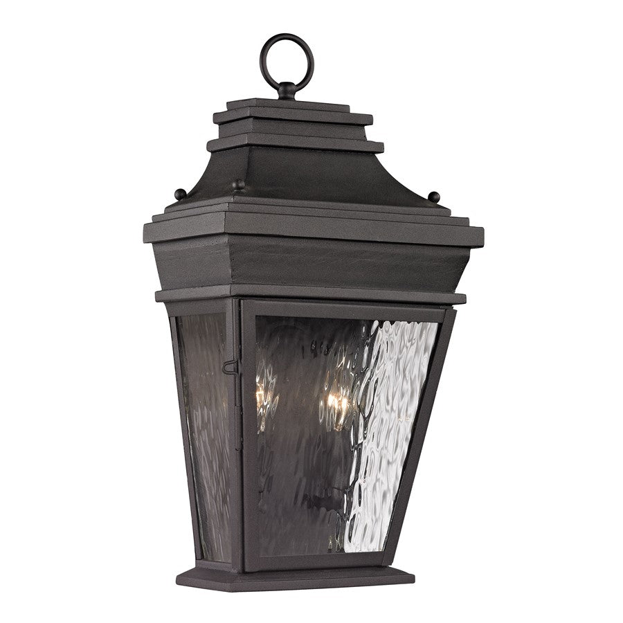 Atlas Lighting Forged Provincial 18''H 2Lt Outdoor Sconce, Charcoal