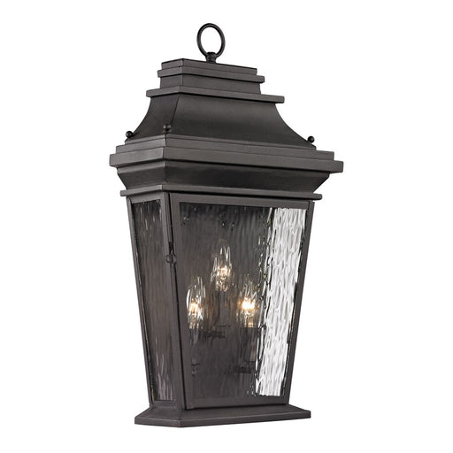 Atlas Lighting Forged Provincial 22''H 3Lt Outdoor Sconce, Charcoal - OL11137-BK