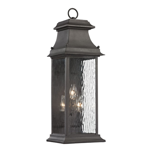 Atlas Lighting Forged Provincial 23''H 3Lt Outdoor Sconce, Charcoal - OL11138-BK