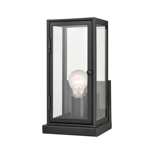 Atlas Lighting Foundation 12'' High 1Lt Outdoor Sconce, Black/Clear
