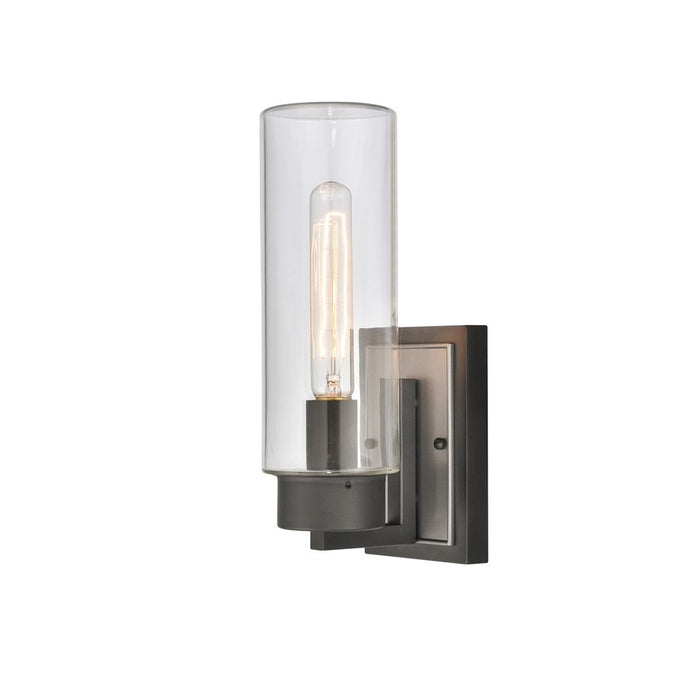 Atlas Lighting Garity 13.5'' High 1Lt Outdoor Sconce, Black/Clear