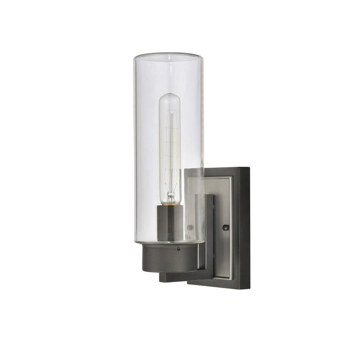 Atlas Lighting Garity 13.5'' High 1Lt Outdoor Sconce, Black/Clear