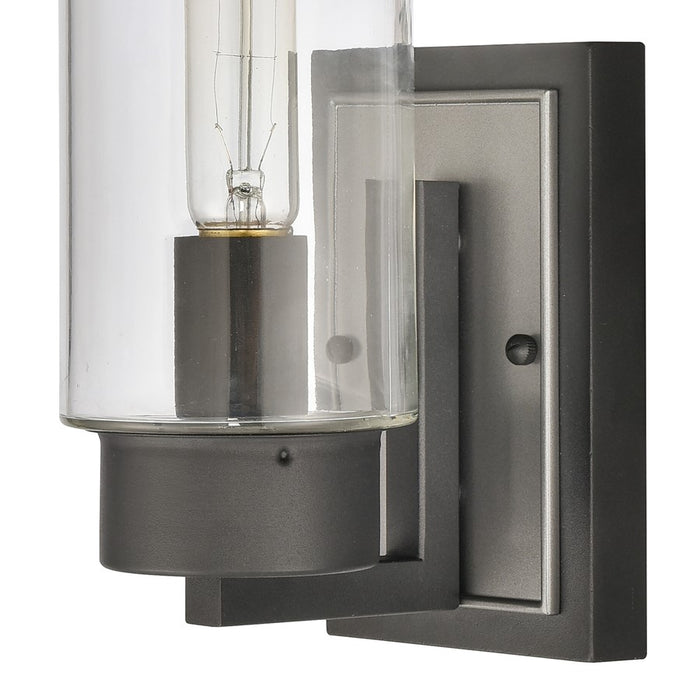 Atlas Lighting Garity 13.5'' High 1Lt Outdoor Sconce, Black/Clear