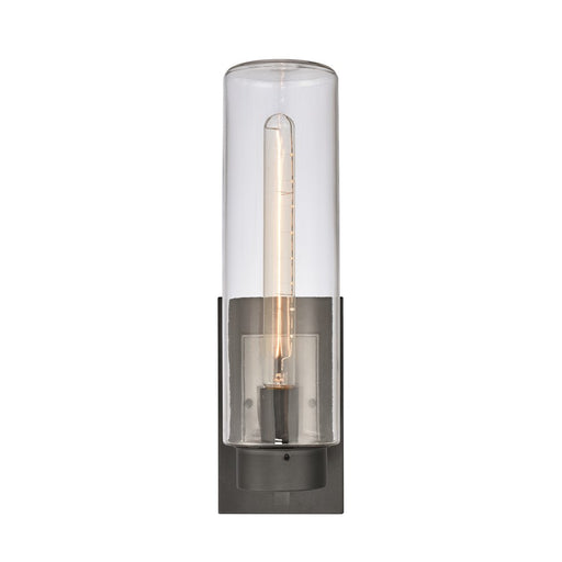 Atlas Lighting Garity 18'' High 1Lt Outdoor Sconce, Black/Clear