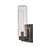 Atlas Lighting Garity 18'' High 1Lt Outdoor Sconce, Black/Clear