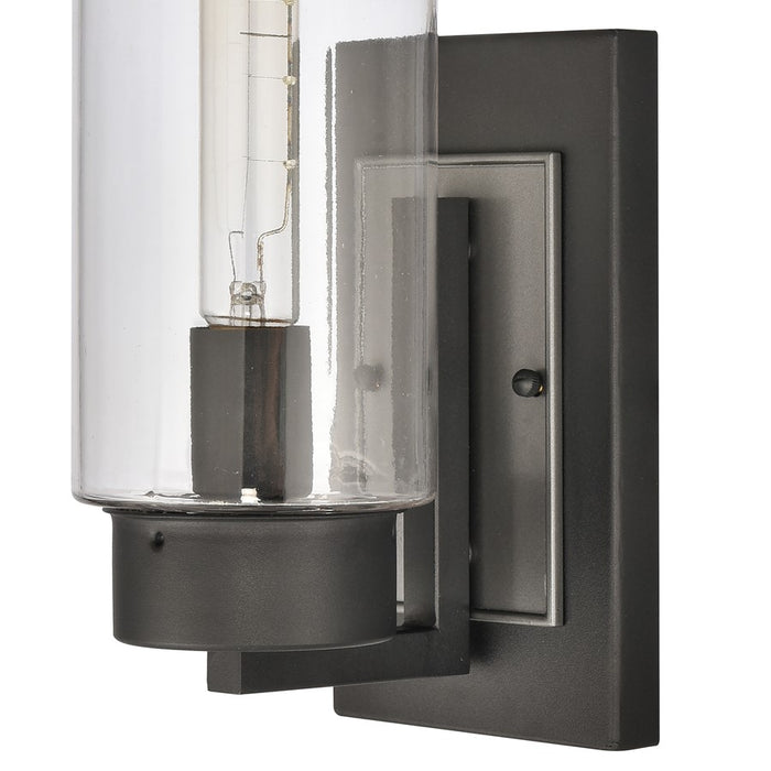 Atlas Lighting Garity 18'' High 1Lt Outdoor Sconce, Black/Clear